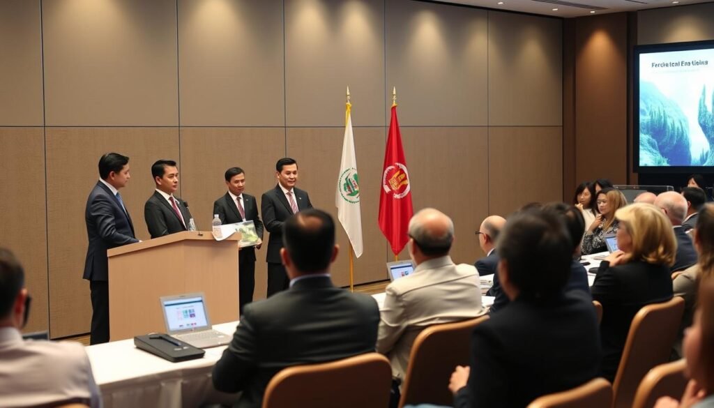 Delegasi Indonesia dalam konferensi iklim internasional mempresentasikan inisiatif nasional Delegasi Indonesia dalam konferensi iklim internasional mempresentasikan inisiatif nasional