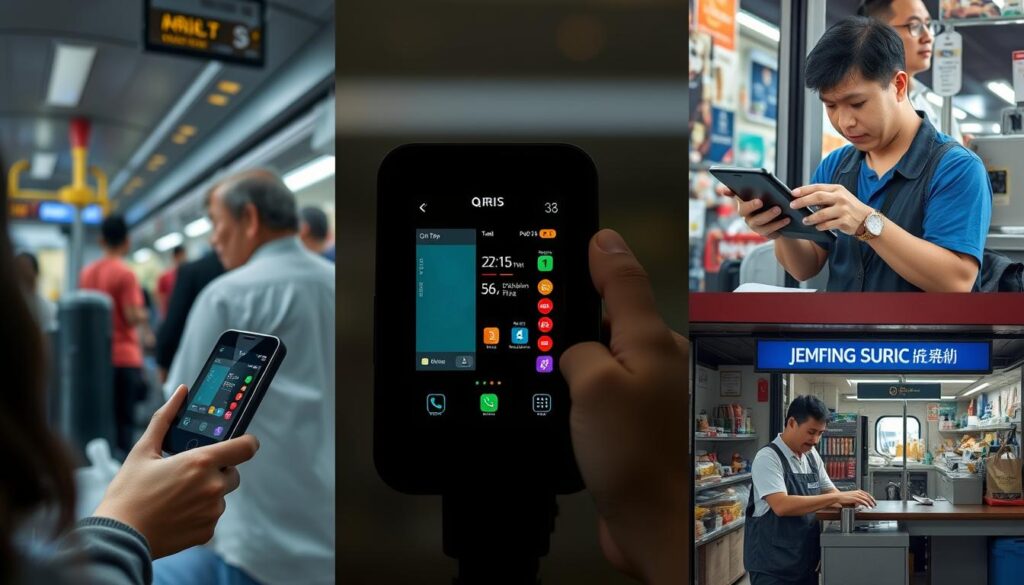 Penggunaan QRIS Tap di berbagai lokasi seperti transportasi umum, retail, dan UMKM Penggunaan QRIS Tap di berbagai lokasi seperti transportasi umum, retail, dan UMKM