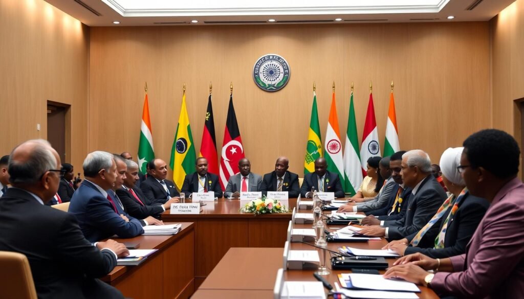 Pertemuan kelompok G77+China yang mewakili kepentingan negara berkembang dalam diplomasi iklim Pertemuan kelompok G77+China yang mewakili kepentingan negara berkembang dalam diplomasi iklim